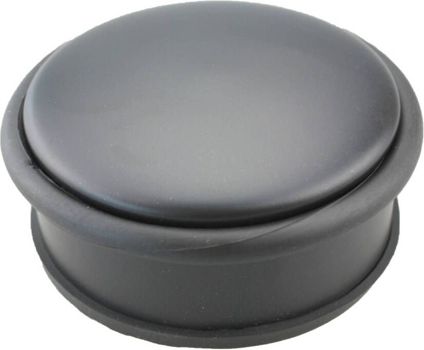 GS Quality Products deurstopper zwart 1 kg Voor binnen en buiten Deurbuffer Ø10 x 5 cm RVS