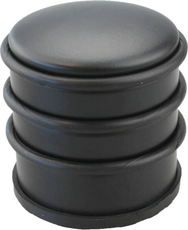 GS Quality Products deurstopper zwart 1 kg Voor binnen en buiten Deurbuffer Ø7 5 x 8 cm RVS