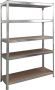 Profeco heavy duty XL opbergrek 180x120 cm – Stellingkast breed – 5 planks x 175kg – RVS - Thumbnail 2