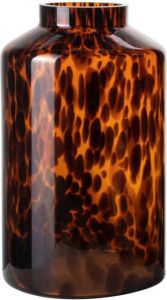 Gusta® Gusta Vaas Glas Bruin panter print ø15x25cm