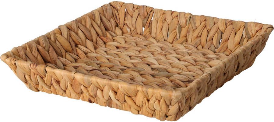 H&S Collection Broodmand gevlochten riet naturel 29 x 29 x 6 cm broodmand