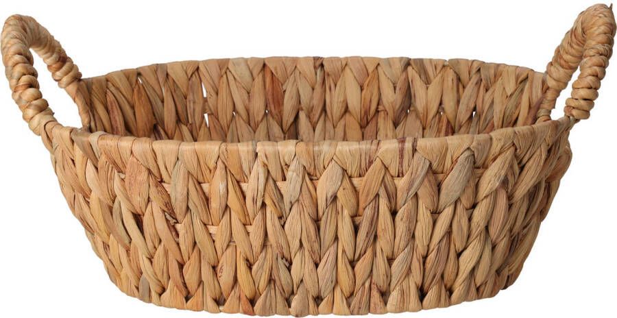 H&S Collection Broodmand gevlochten riet naturel 30 x 25 x 11 cm broodmand