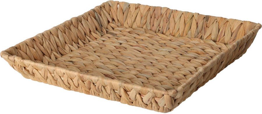 H&S Collection Broodmand gevlochten riet naturel 34 x 34 x 6 cm broodmand