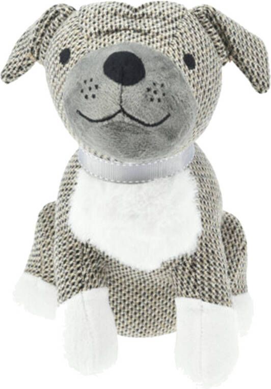 H&S Collection Deurstopper hond licht grijs 27 x 20 x 27 cm polyester dieren thema deurstoppers