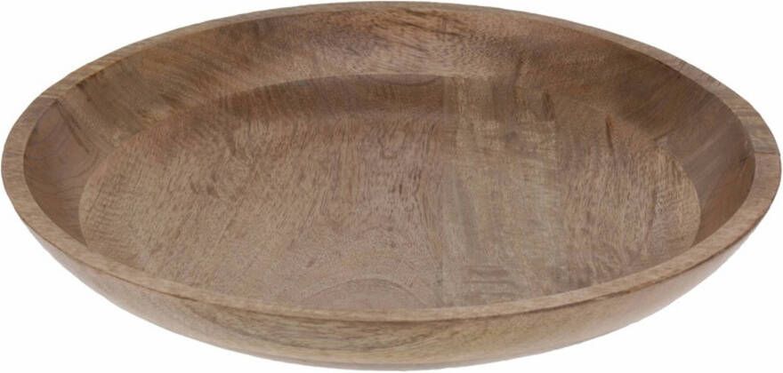 H&S Collection Houten dienblad kaarsenbord rond 40 cm Kaarsenplateaus