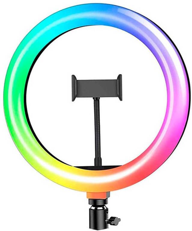HA-MA TOOLS Ringlamp multi kleuren 10 inch Ringlight RGB incl. smartphone houder + afstandsbediening