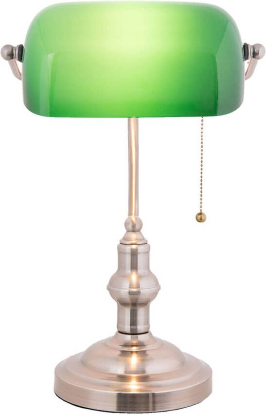 HAES deco Bureaulamp Bankierslamp Groen 27x17x41 cm E27 max 1x60W