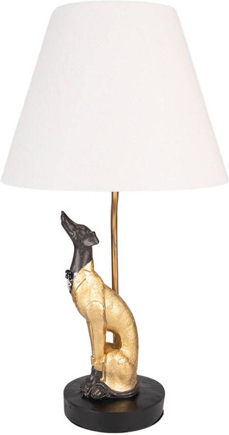 HAES deco Tafellamp Dramatic Chic Goudkleurige Hond Ø 30x56 cm Bureaulamp Sfeerlamp Nachtlampje