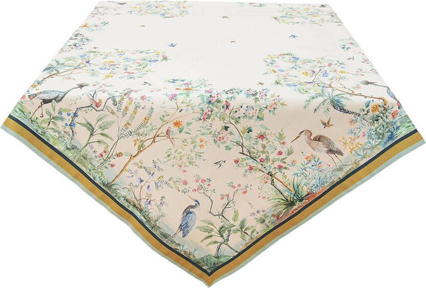 HAES deco Vierkant Tafellaken 150x150 cm 100% Katoen Birds in Paradise