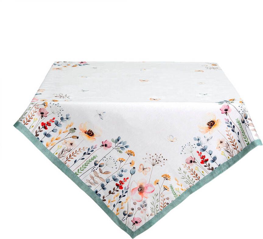 HAES deco Vierkant Tafellaken 150x150 cm 100% Katoen Flowerbomb