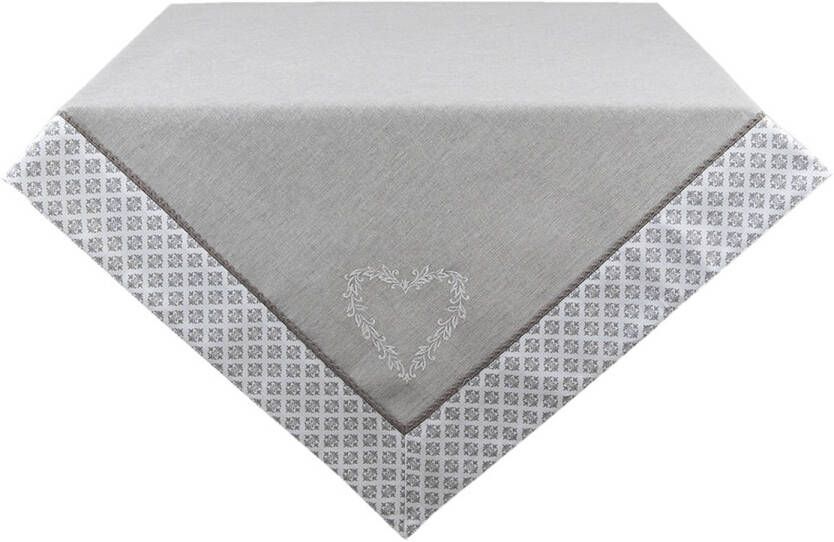 HAES deco Vierkant Tafellaken 150x150 cm 100% Katoen Lovely Heart