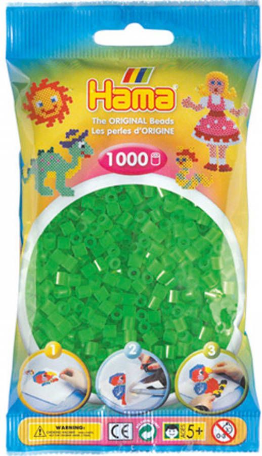 Hama Strijkkralen 1000 Stuks Groen Neon