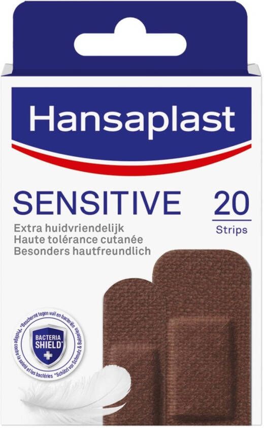 Hansaplast Pleisters Sensitive Strips Donker 20ST