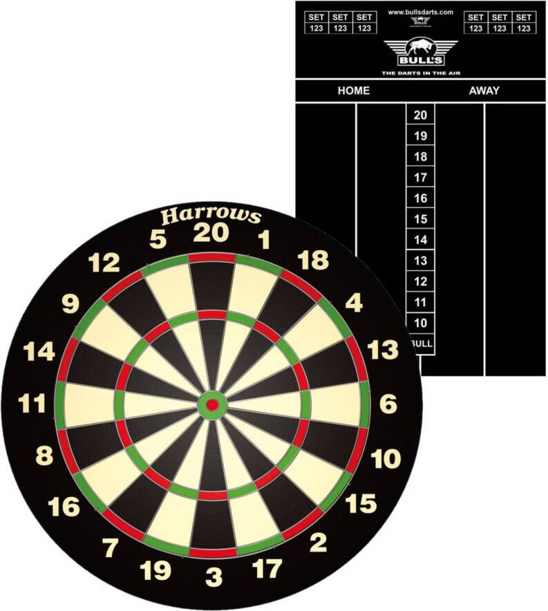 Harrows Darts Dartbord Harrows set compleet dia 45 cm met een scorebord Dartborden