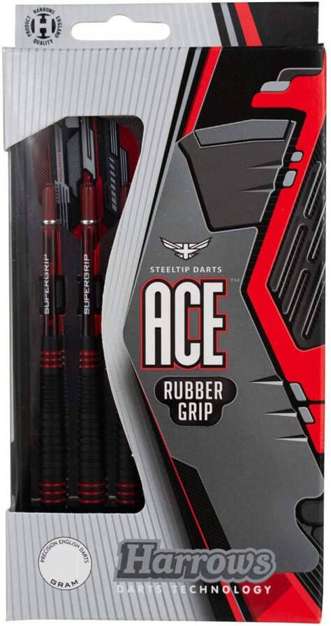 Harrows Ace Rubbergrip Steeltip dartpijlenset (Gewicht pijl: 0 022 kg)