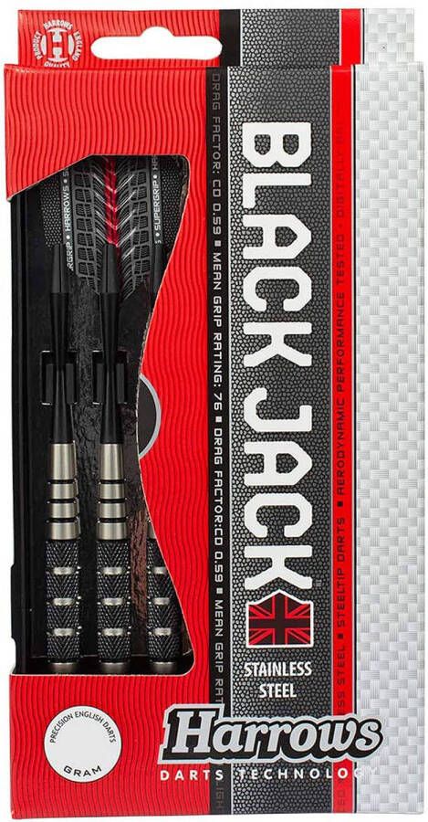 Harrows Black Jack Steeltip dartpijlenset (Gewicht pijl: 0 022 kg)