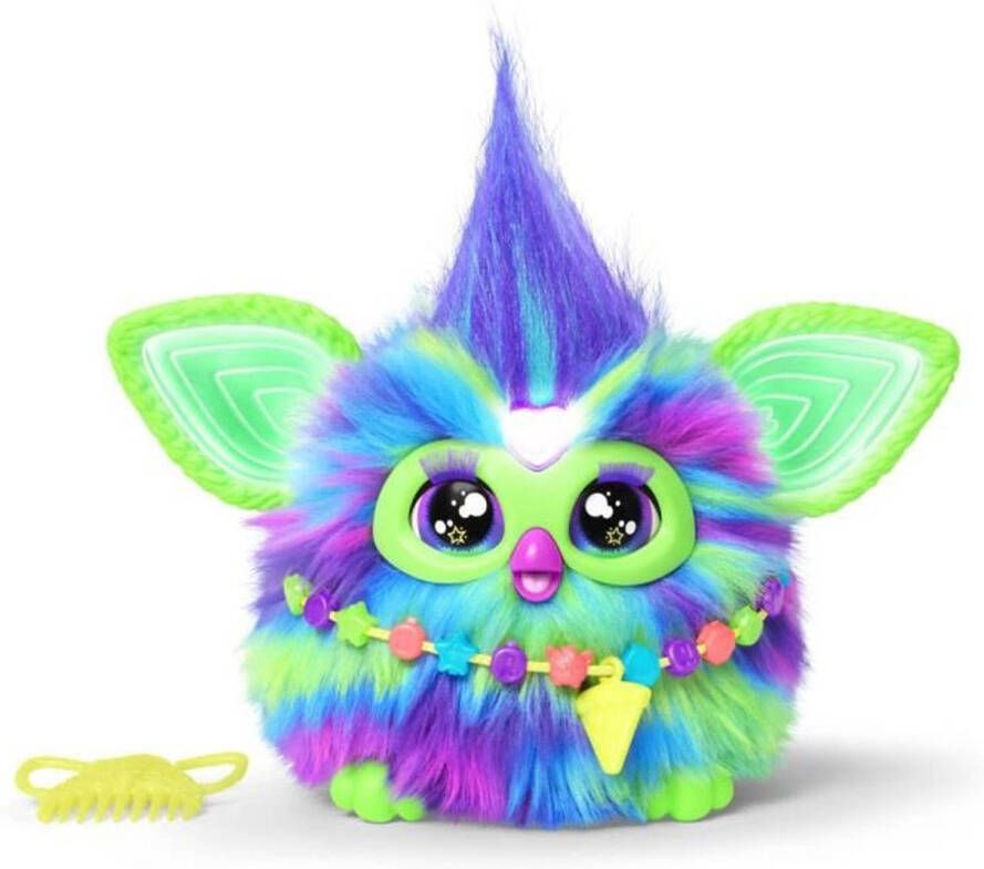 Hasbro Furby Galaxy spraakgestuurd knuffeldier dat oplicht in het donker interactief speelgoed vanaf 6 jaar