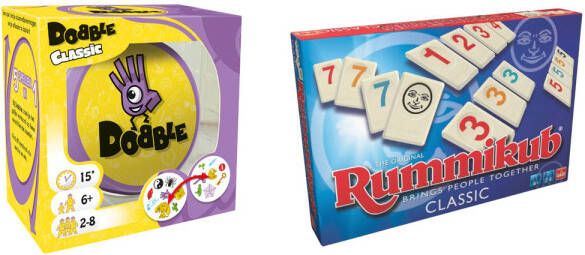 Hasbro Spellenbundel Bordspellen 2 Stuks Dobble Classic & Rummikub