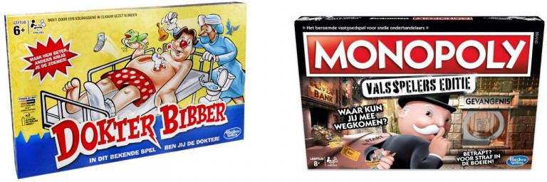 Hasbro Spellenbundel Bordspellen 2 Stuks Dokter Bibber & Monopoly Valsspelerseditie