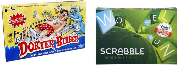 Hasbro Spellenbundel Bordspellen 2 Stuks Dokter Bibber & Scrabble Original