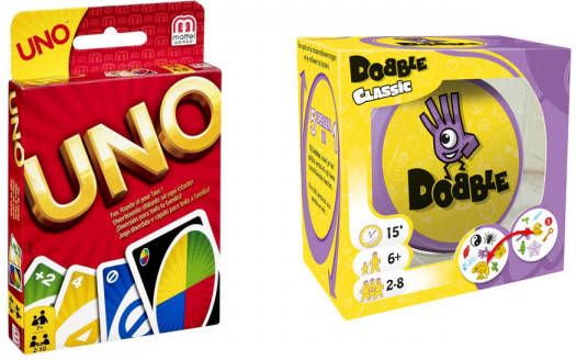 Hasbro Spellenbundel Bordspellen 2 Stuks UNO & Dobble Classic