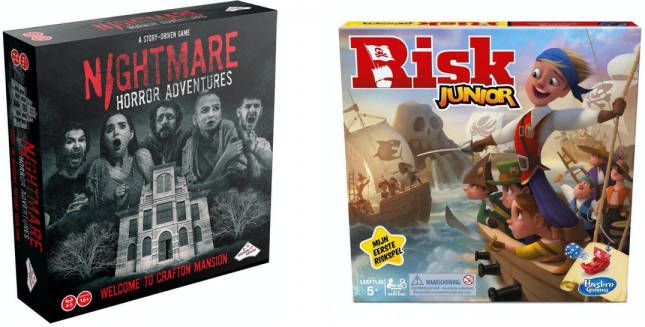 Hasbro Spellenset Bordspel 2 Stuks Nightmare Horror Adventures & Risk Junior