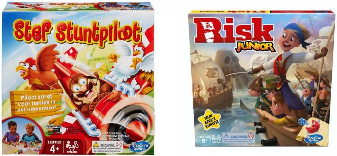 Hasbro Spellenset Bordspel 2 Stuks Stef Stuntpiloot & Risk Junior