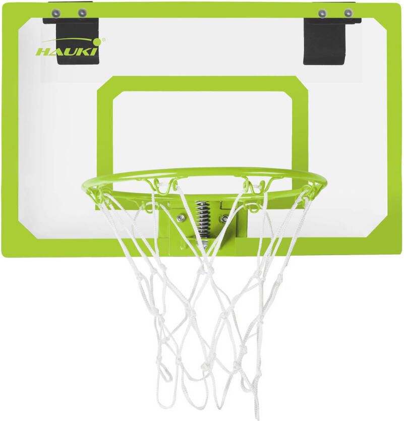 Hauki Basketbal Hoepelset Met 3 Ballen 45 5x30 5 Cm Groen Nylon En Kunststof
