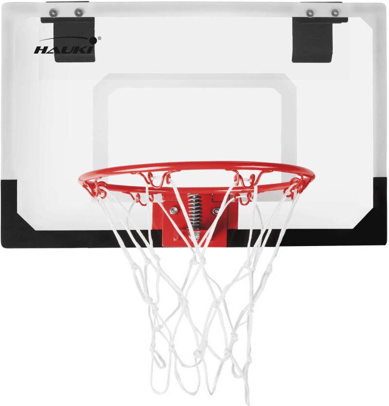 Hauki Basketbal Hoepelset Met 3 Ballen 58x40 Cm Wit Nylon En Plastic