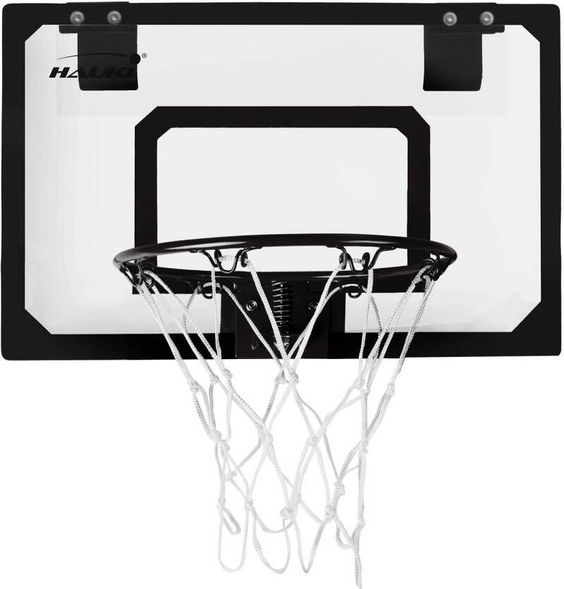 Hauki Basketbal Hoepelset Met 3 Ballen 45 5x30 5 Cm Zwart Nylon En Kunststof