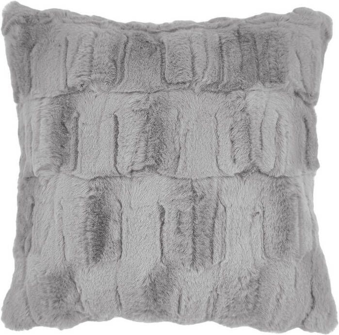 Heckett & Lane Fake Fur Sierkussen Delphi lava grey 48x48cm