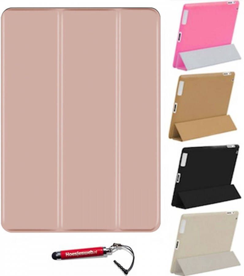 HEM Apple iPad 10.2 (2019 2020) Smart Vouw Hoes Rose Gold met Hoesjeswebstylus Ipad hoes Tablethoes