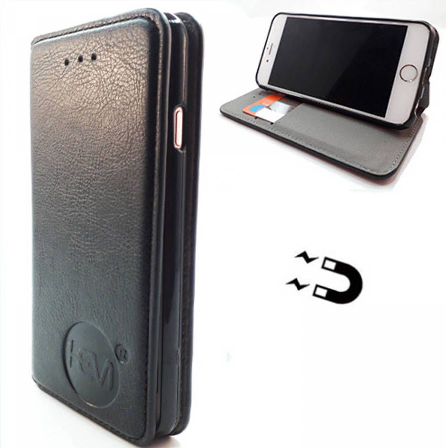 HEM Apple iPhone 12 Pro Max Antique Black Ultra Dun Portemonnee Hoesje Lederen Wallet Case TPU meegekleurde binnenkant