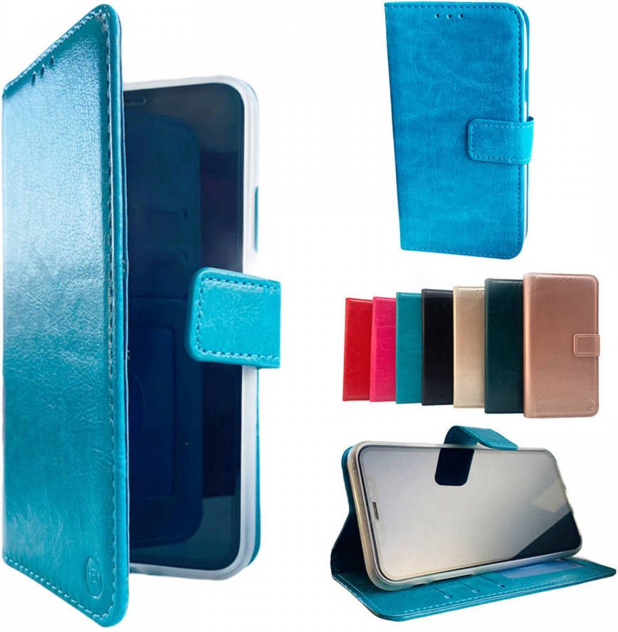 HEM Apple iPhone 12 Mini Aqua Blauw Wallet Book Case Boekhoesje Telefoonhoesje