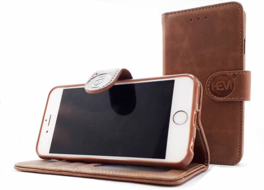 HEM Apple iPhone 12 Mini Bronzed Brown Leren Portemonnee Hoesje Lederen Wallet Case TPU meegekleurde binnenkant- Book