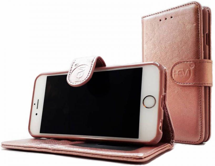 HEM Apple iPhone 12 Mini Rose Gold Leren Portemonnee Hoesje Lederen Wallet Case TPU meegekleurde binnenkant- Book Case