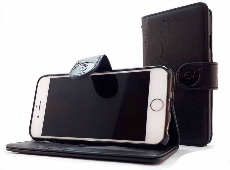 HEM Apple iPhone 12 Pro Max Antique Black Leren Portemonnee Hoesje Lederen Wallet Case TPU meegekleurde binnenkant- Book