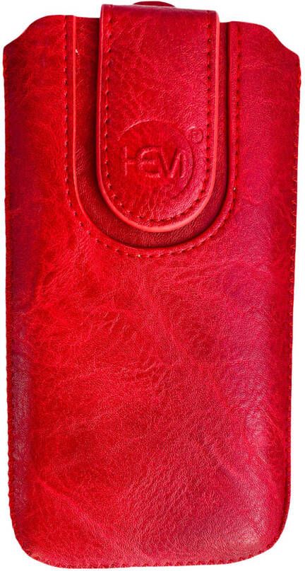 HEM Insteekhoes Geschikt voor iPhone 5 5s SE (2016) Rood Suede look Met handig trekkoord en magneetsluiting