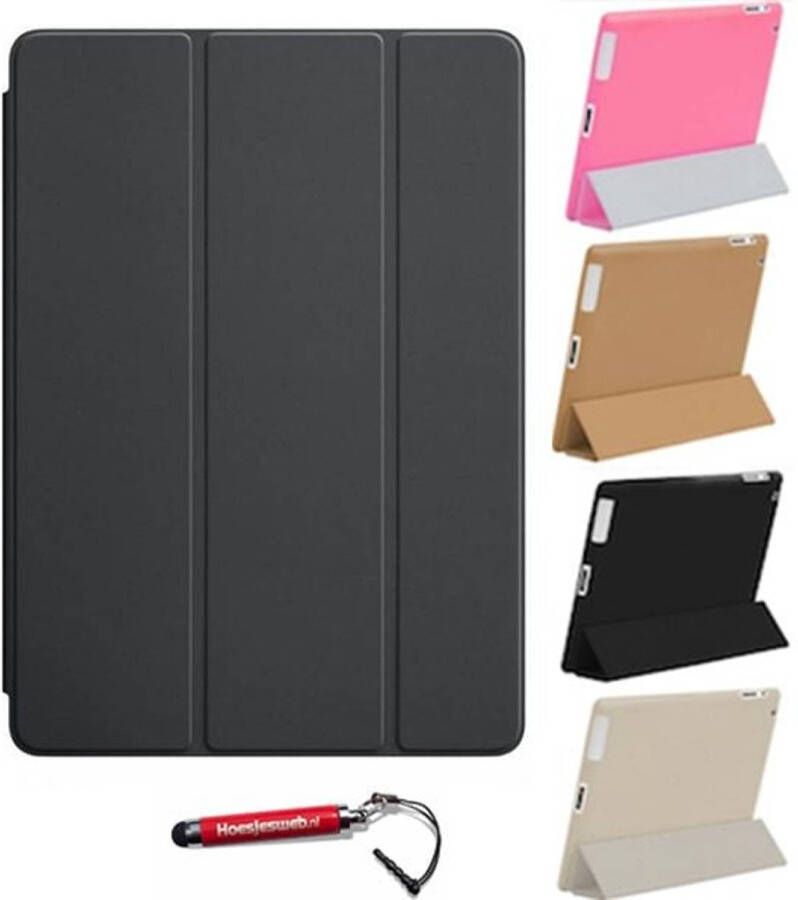 HEM iPad hoes geschikt voor iPad 5 & iPad 6 (2017 & 2018) Smart Cover Zwart 9.7 inch iPad hoes Met Stylus Pen