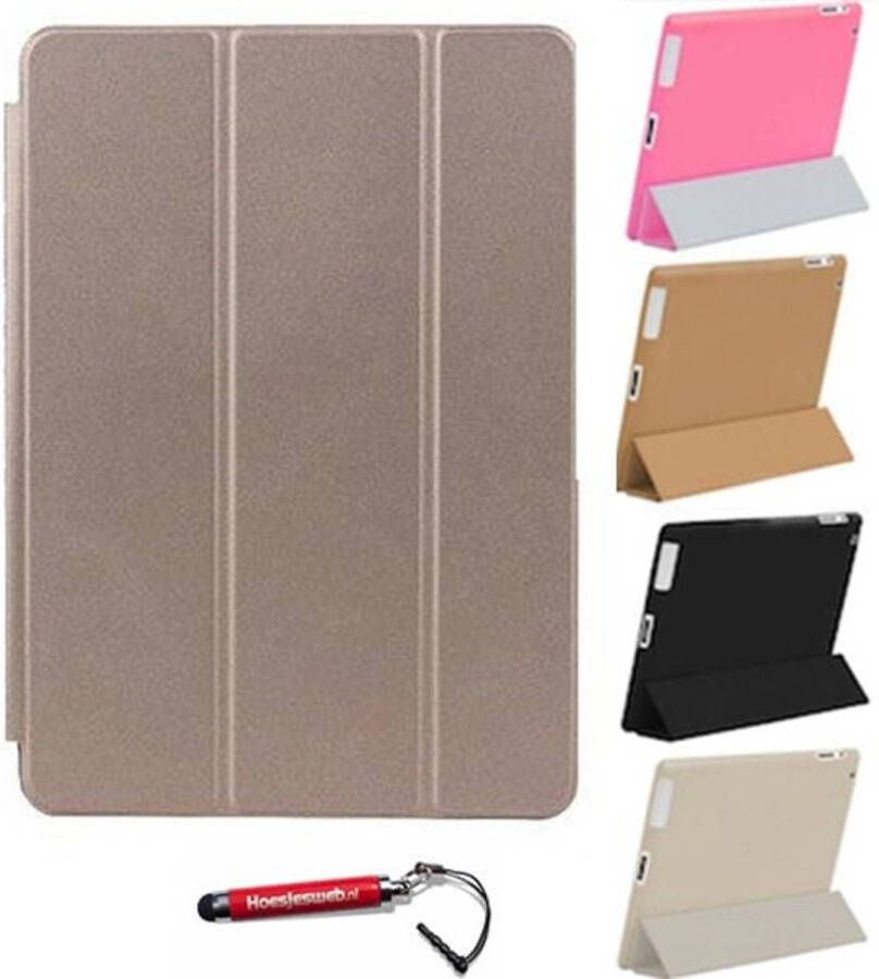 HEM iPad hoes geschikt voor iPad 5 & iPad 6 (2017 & 2018) Smart Cover Goud 9.7 inch iPad hoes Met Stylus Pen