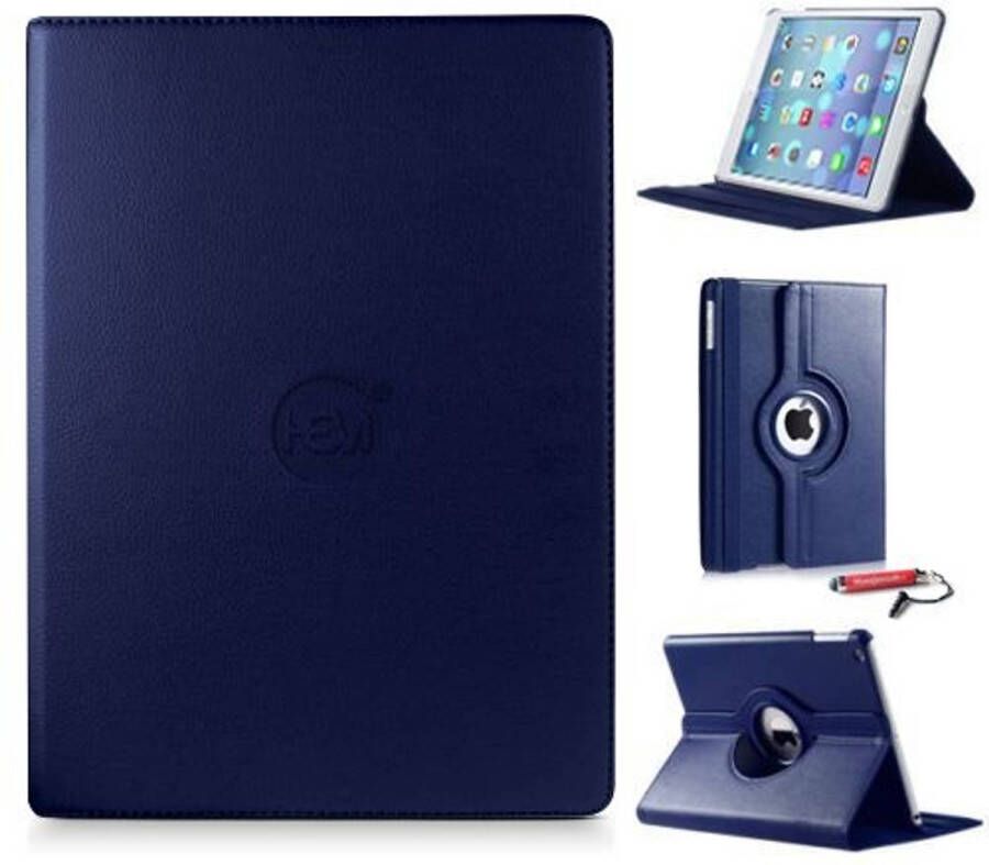 HEM iPad hoes mini 1 2 3 Cover donker blauw met uitschuifbare Hoesjesweb stylus Ipad hoes Tablethoes