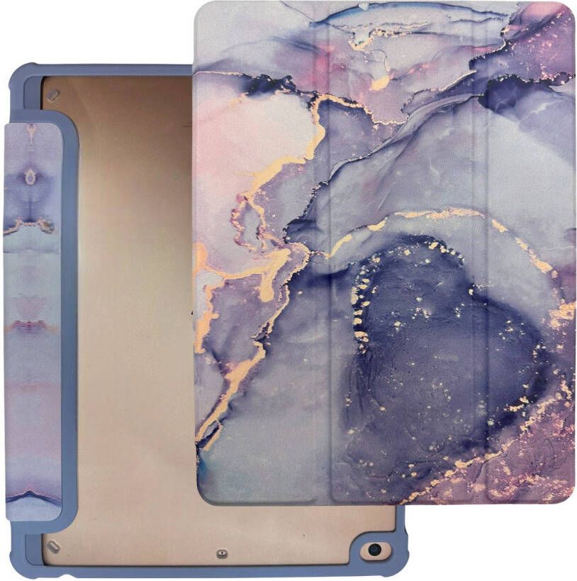 HEM Marble Purple iPad hoes geschikt voor iPad 10 (2022) 10.9 Vouwbare Autowakecover 10.9 hoes iPad 10e generatie