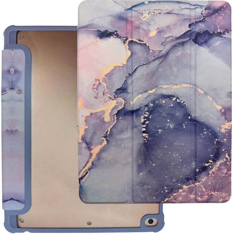 HEM Marble Purple iPad hoes geschikt voor iPad 10.5 (2017 2019) iPad 10.2 (2019 2020 2021) Vouwbare Autowakecover