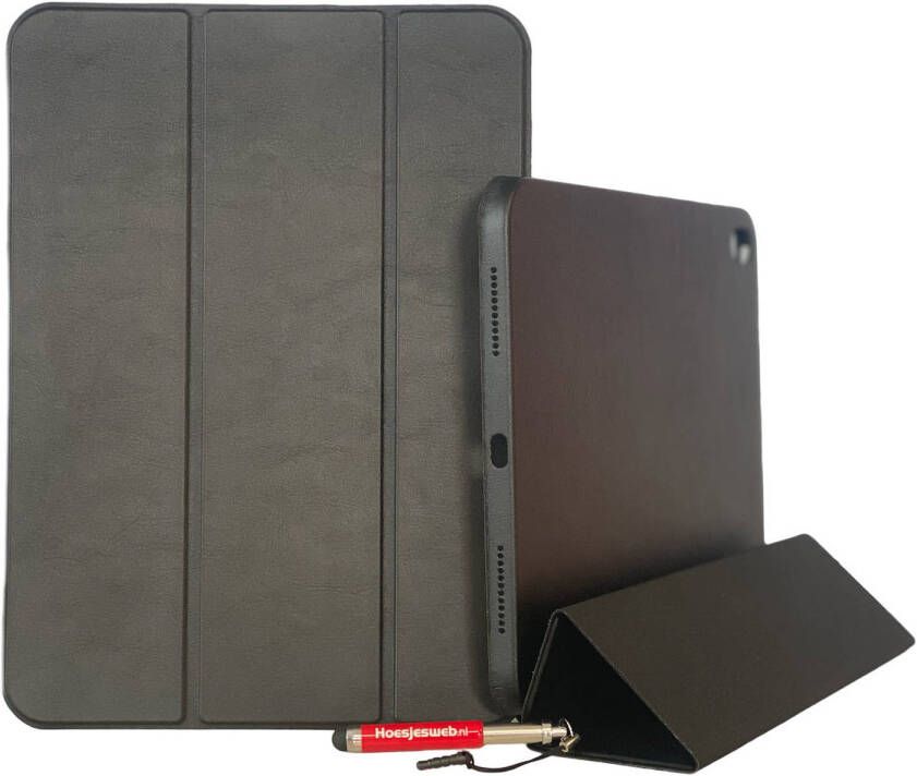 HEM Smart iPad Vouw Hoes geschikt voor Apple iPad 10 (2022) 10.9 inch Zwart iPad 2022 met Hoesjeswebstyluspen