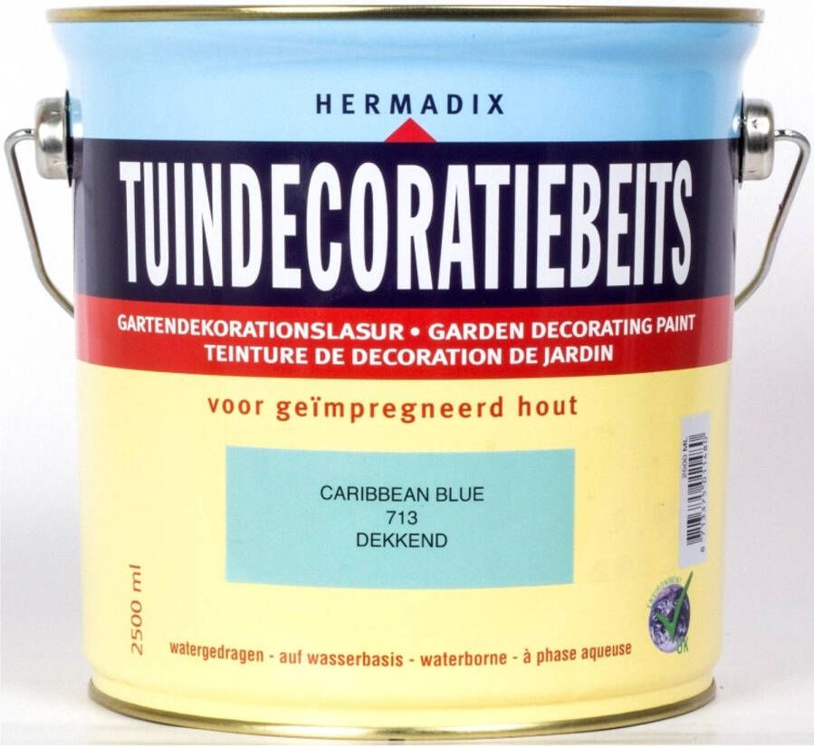 Hermadix Tuindecoratiebeits Dekkend Carribean Blue 2 5 Liter