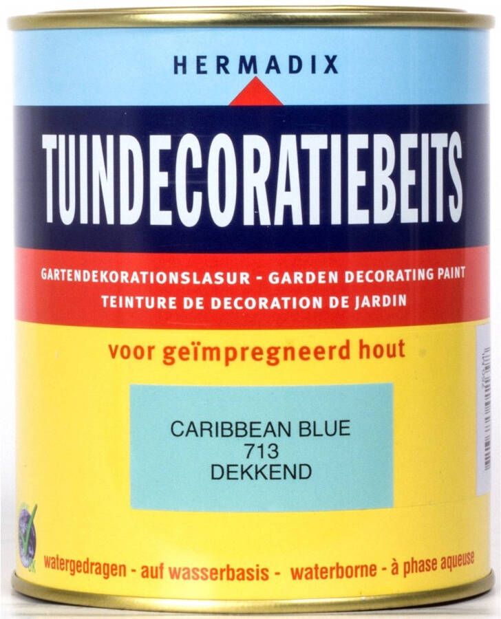 Hermadix Tuindecoratiebeits Dekkend Carribean Blue 0 75liter