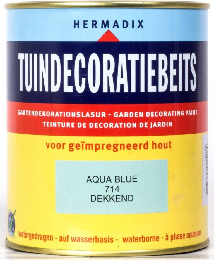 Hermadix Tuindecoratiebeits Dekkend Aqua Blue 0 75liter