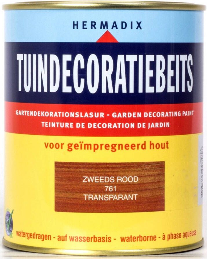 Hermadix Tuindecoratiebeits Dekkend Zweeds Rood 0 75liter