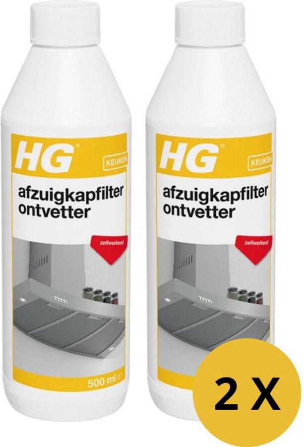 HG afzuigkapfilter ontvetter 500ml 2 Stuks zelfwerkend