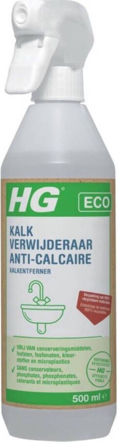 HG ECO kalkverwijderaar 2 Stuks! 500 ml de ecologische kalkverwijderaar voor allerlei soorten ondergronden